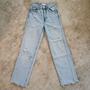 PacSun 90's Boyfriend Distressed High Rise Light Blue Jeans